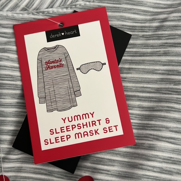 NWT Derek Heart: sleep shirt and eye mask sleep set - Picture 2 of 5